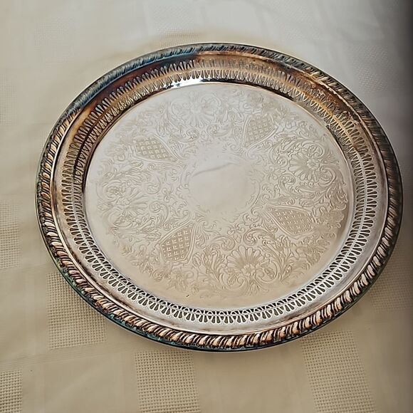 Rogers S.P.Brass Silver Serving Tray 13" - Picture 8 of 16